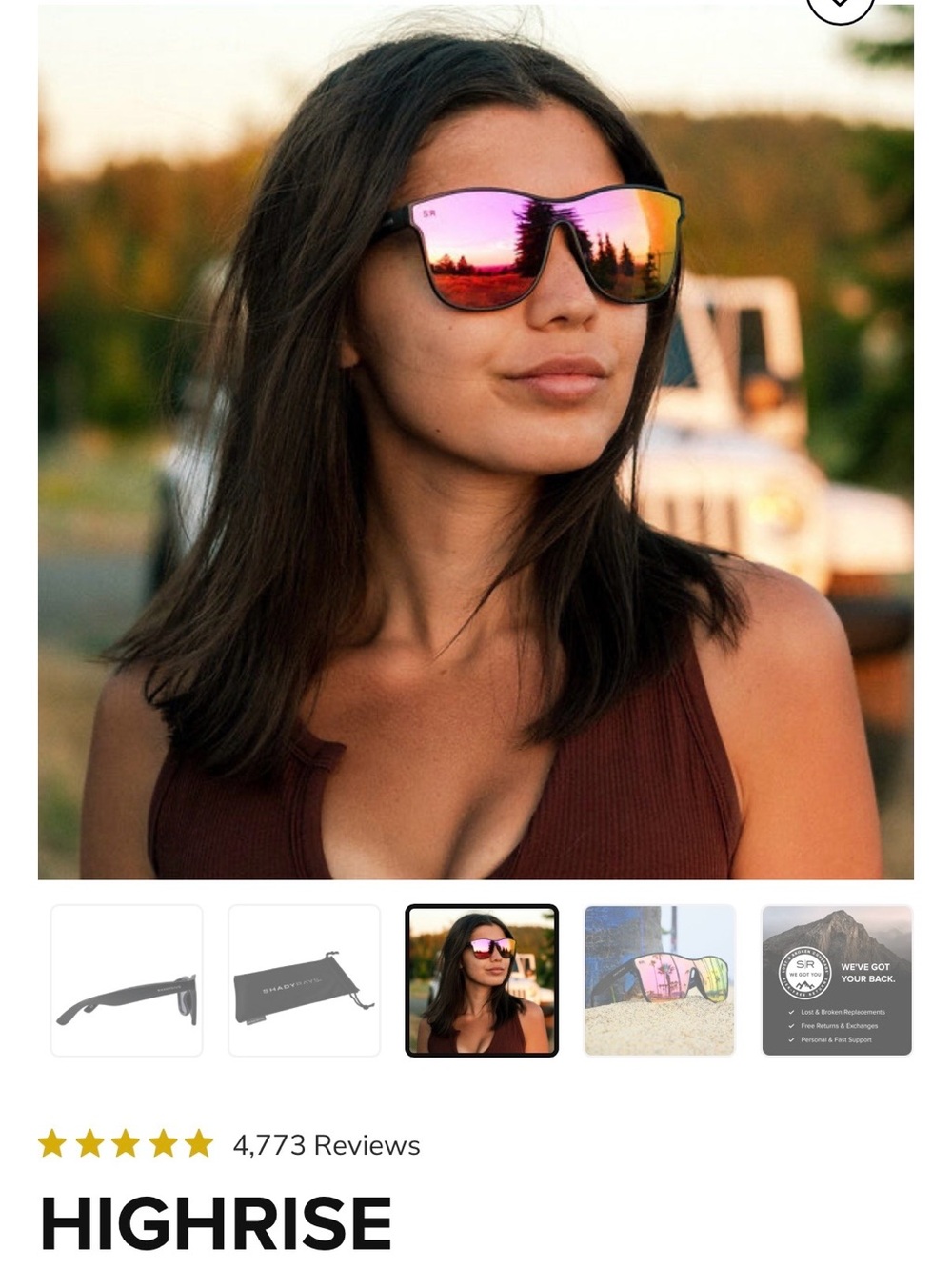 Shady Rays Women’s “HIGHRISE” pink/orange mirrored sunglasses NWT